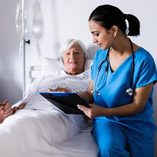 discharge planning patient in bed